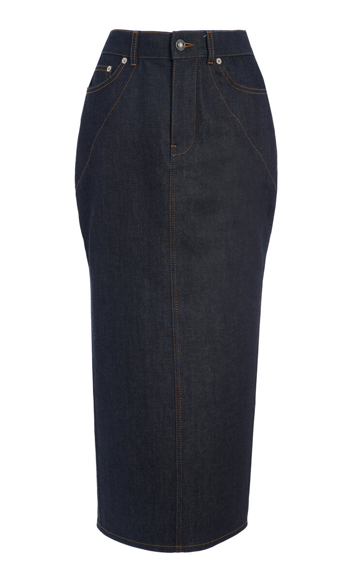 Tailored Denim Midi Skirt | Moda Operandi (Global)