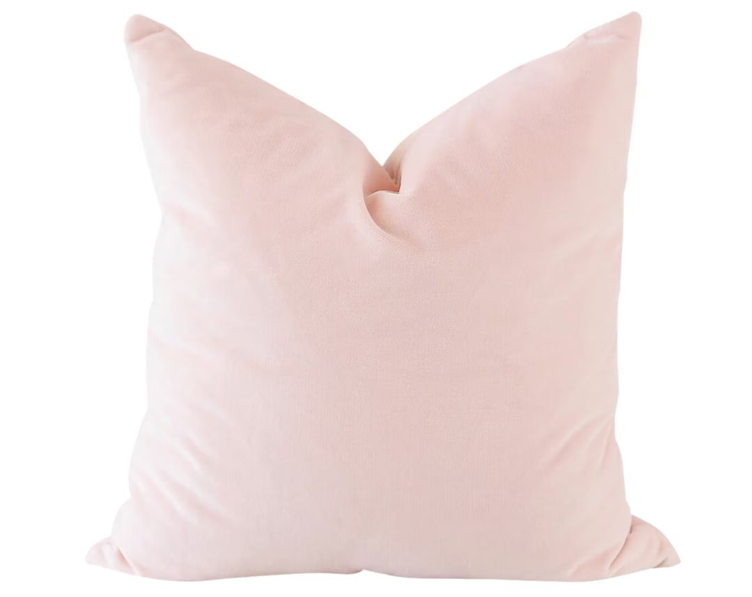 Blush Velvet Pillow Cover, Blush Pillow, Velvet Pillow Cover, Blush Pillow Cover, Velvet Pillow, ... | Etsy (US)