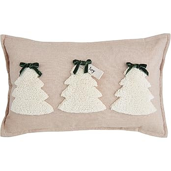 Mud Pie Tufted Christmas Pillow, Lumbar, 12" x 20" | Amazon (US)