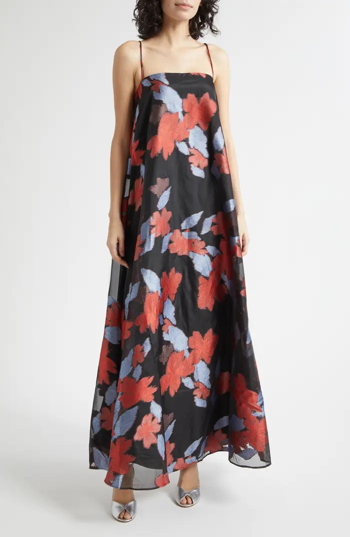 STAUD Delfina Floral Jacquard Organza Evening Dress | Nordstrom | Nordstrom