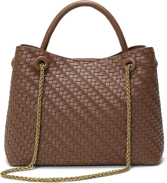 KISSSEA Women's Woven Small Tote Bag, Soft Texture Top-Handle Satchel with Gold-Tone Clasp : Amaz... | Amazon (CA)