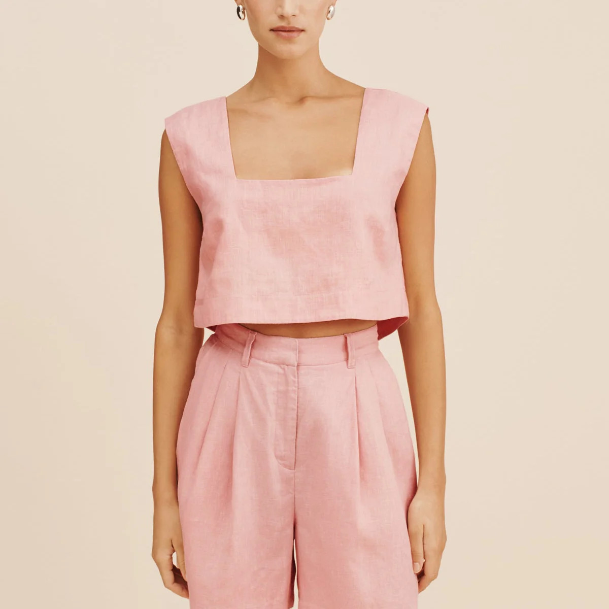 CALEB CROP TOP - PINK SALT | POSSE (US)