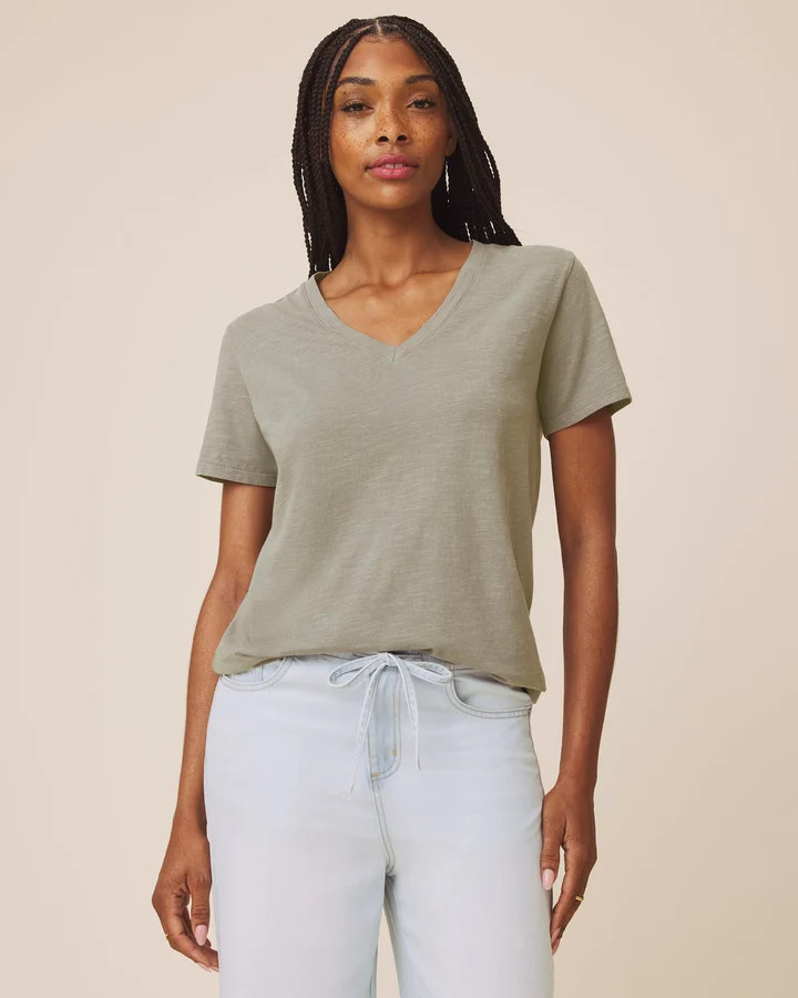 Louisa Boyfriend V-Neck Tee | Splendid
