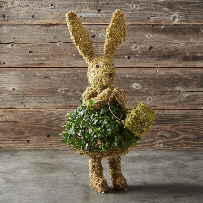 Easter Bunny with Basket Ivy &amp;amp; Moss Topiary | Williams-Sonoma