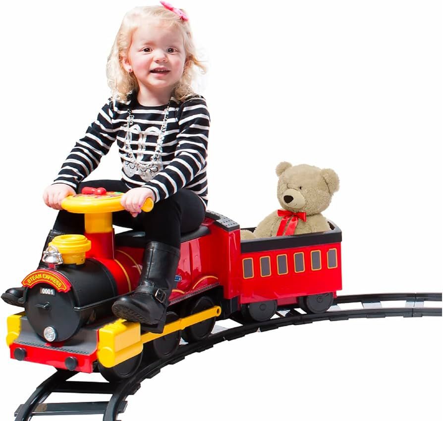 Rollplay Electric Train Ride On for Kids Featuring Real Cold Water Steam, 22 Track Pieces, Detach... | Amazon (US)