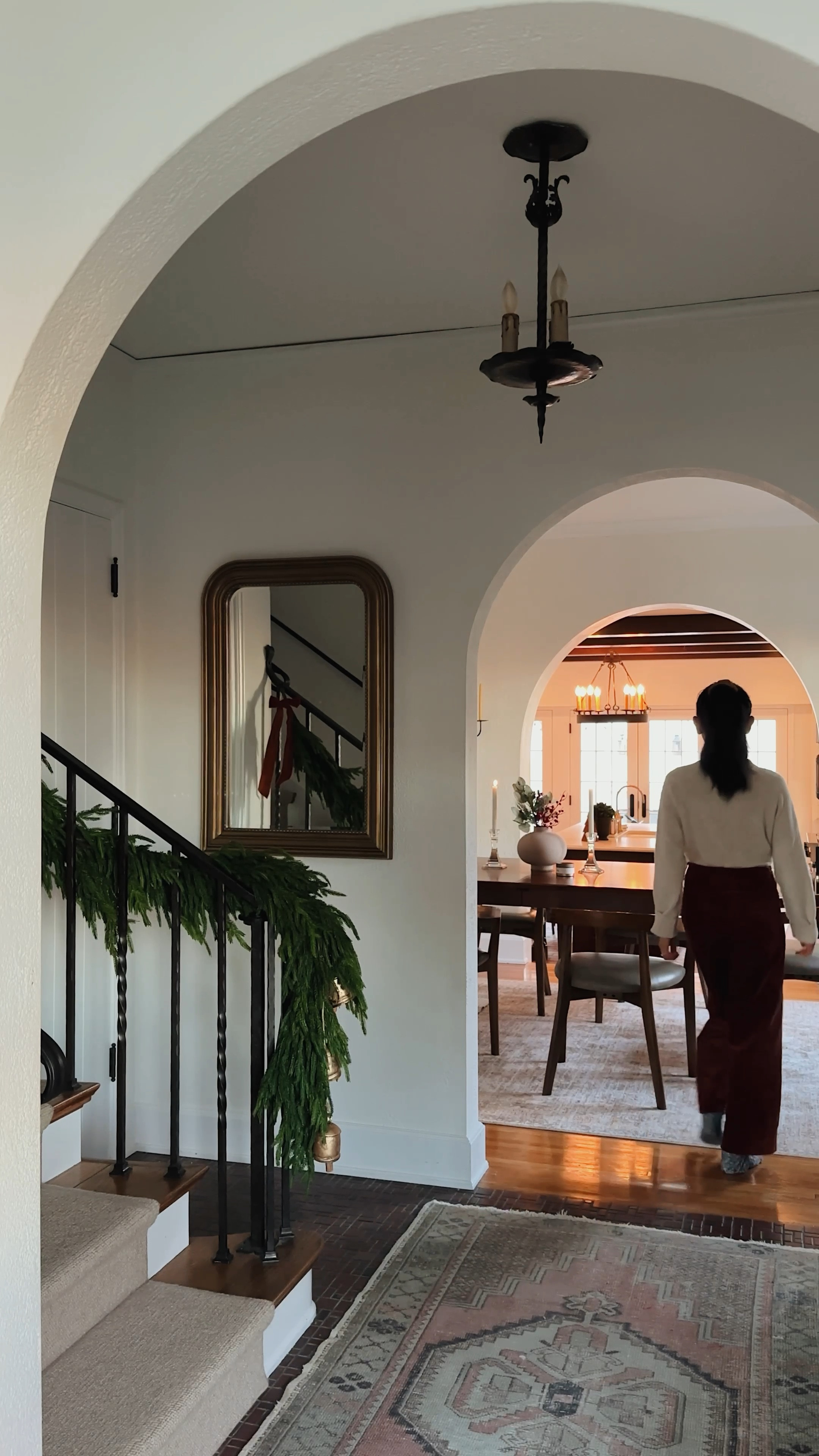 Decorated our foyer/entryway for the holidays. Love this brass mirror + it’s on sale! *My deluxe norfolk pine garland is sold out from Afloral but linking other available garlands, brass bells, copper ribbons (mine is 2”)  

#LTKstyletip #LTKhome #LTKHoliday