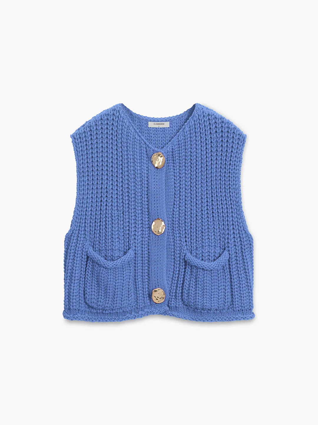 Crochet Button-Front Sweater Vest | Commense