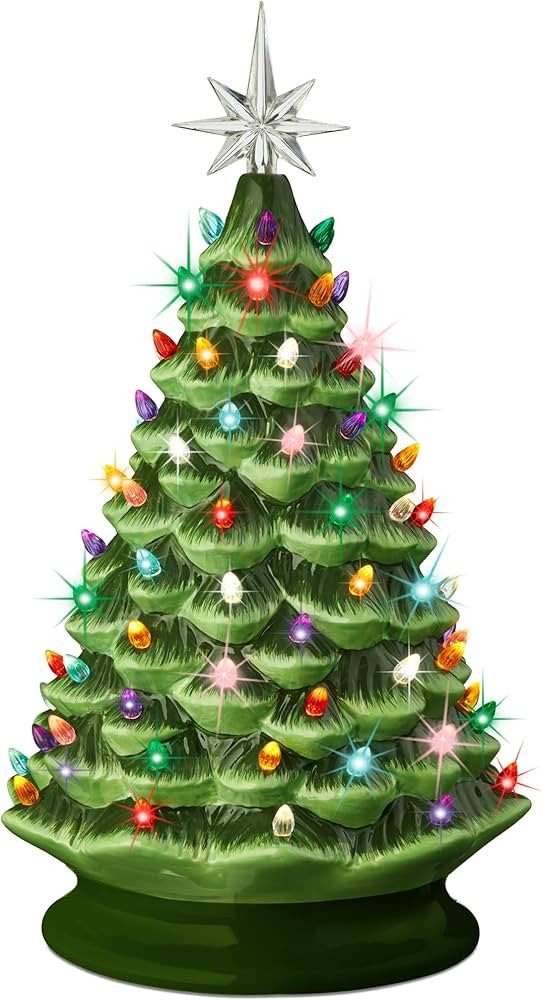 Best Choice Products 18in Large Ceramic Christmas Tree, Pre-lit Hand-Painted Tabletop Holiday Dec... | Amazon (US)