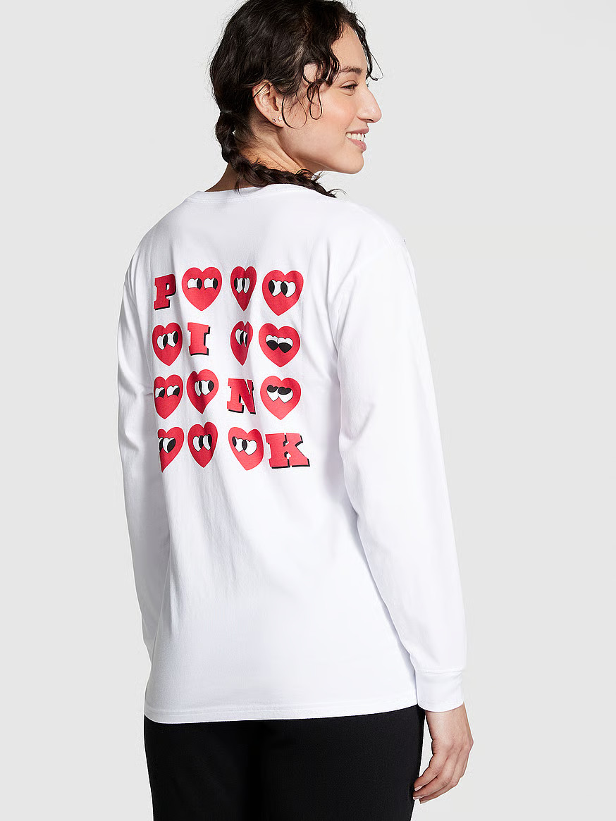 Oversized Long-Sleeve Campus Tee | Victoria's Secret (US / CA )