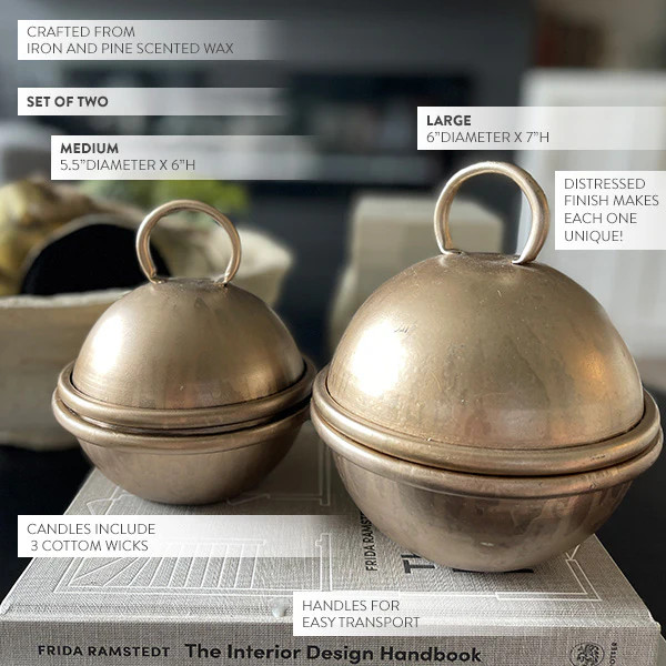 Oversized Bell-Shaped Scented Candles, Set of 2 - Decor Steals | Decor Steals