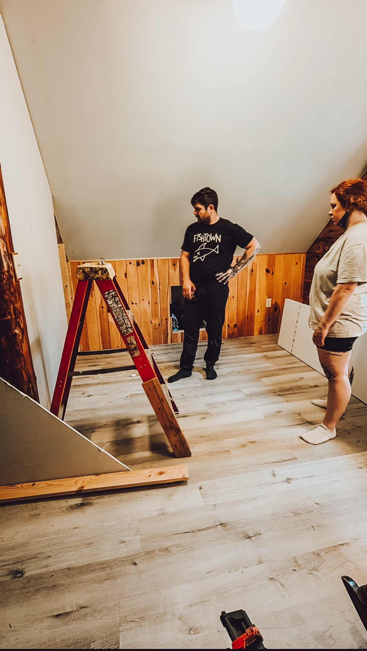 Turning this loft into a real bedroom—one weekend and one project at a time. While we’re still mid-renovation (hello spackle dust and missing IKEA parts), I wanted to share some of the cozy pieces we’ve added to make this space feel lived-in even while we work. Linking the curtains we used, a similar dresser and rug, and a lamp that gives that same warm, soft glow we love up here.

Building the big stuff takes time, but these little layers of decor are what make it feel like home already.

#NeutralHomeDecor #ModernFarmhouseStyle #CozyHomeVibes

#LTKFindsUnder50 #LTKHome #LTKFamily