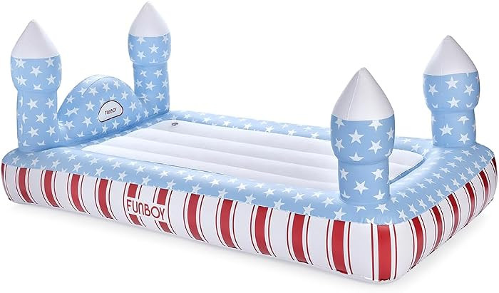 FUNBOY Twin Inflatable Red White Blue Castle Air Mattress with Portable Storage Bag, for 4th of J... | Amazon (US)