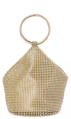 olga berg Bianca Ball Mesh Handle Bag in Gold from Revolve.com | Revolve Clothing (Global)