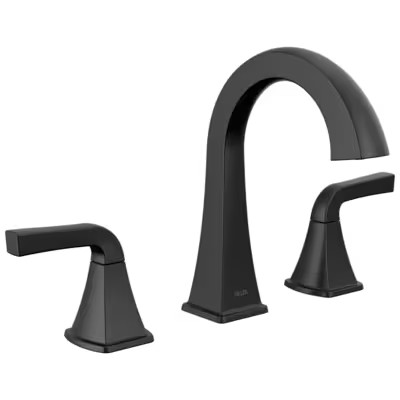 Delta Knoxville Matte Black Widespread 2-handle WaterSense Mid-arc Residential Handle Bathroom Si... | Lowe's