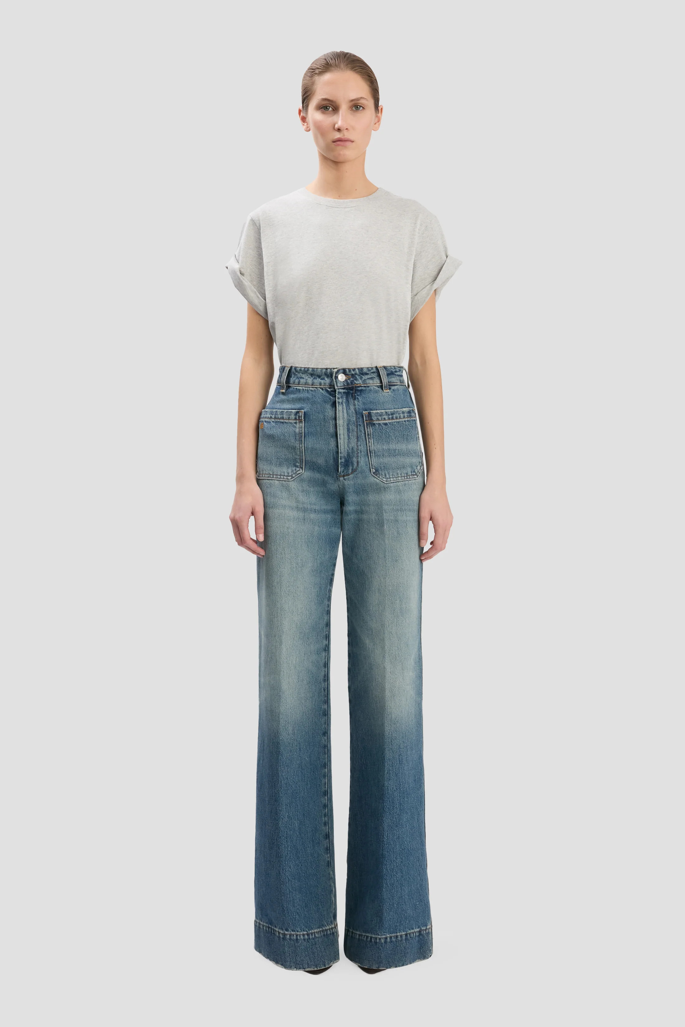 Victoria Beckham Alina Jean In Worn Blue Wash 31W | Victoria Beckham UK