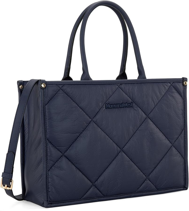 Montana West Large Tote Bags for Women Woven Purses and Handbags with Zipper | Amazon (US)