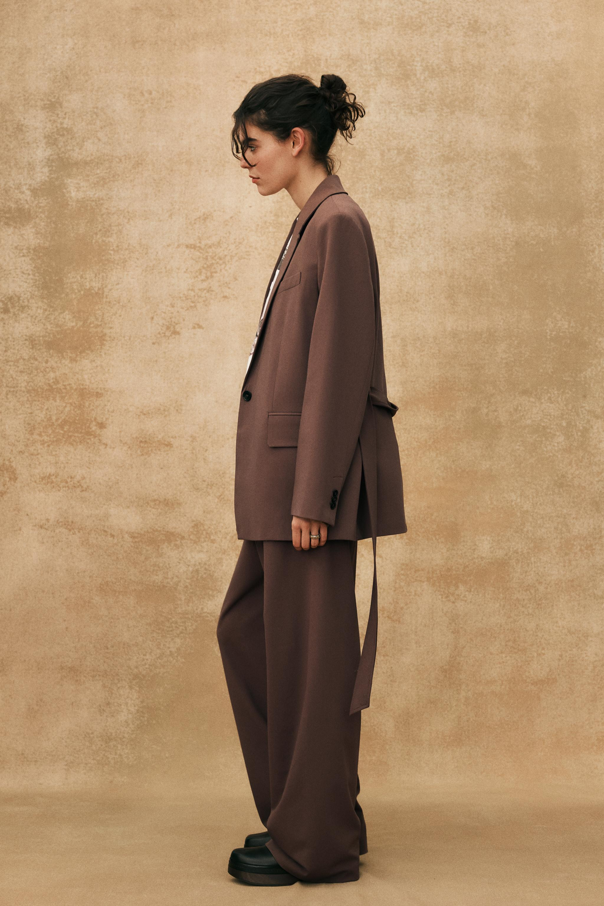 STRAIGHT FIT BLAZER WITH BELT | Zara UK