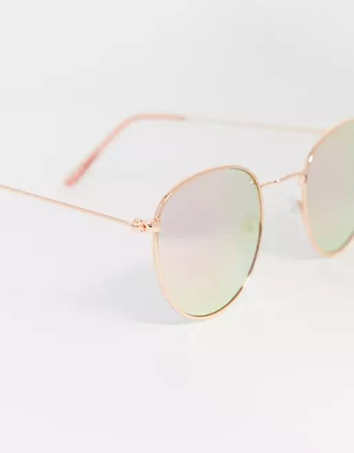 New Look 70s round sunglasses in rose gold | ASOS (Global)