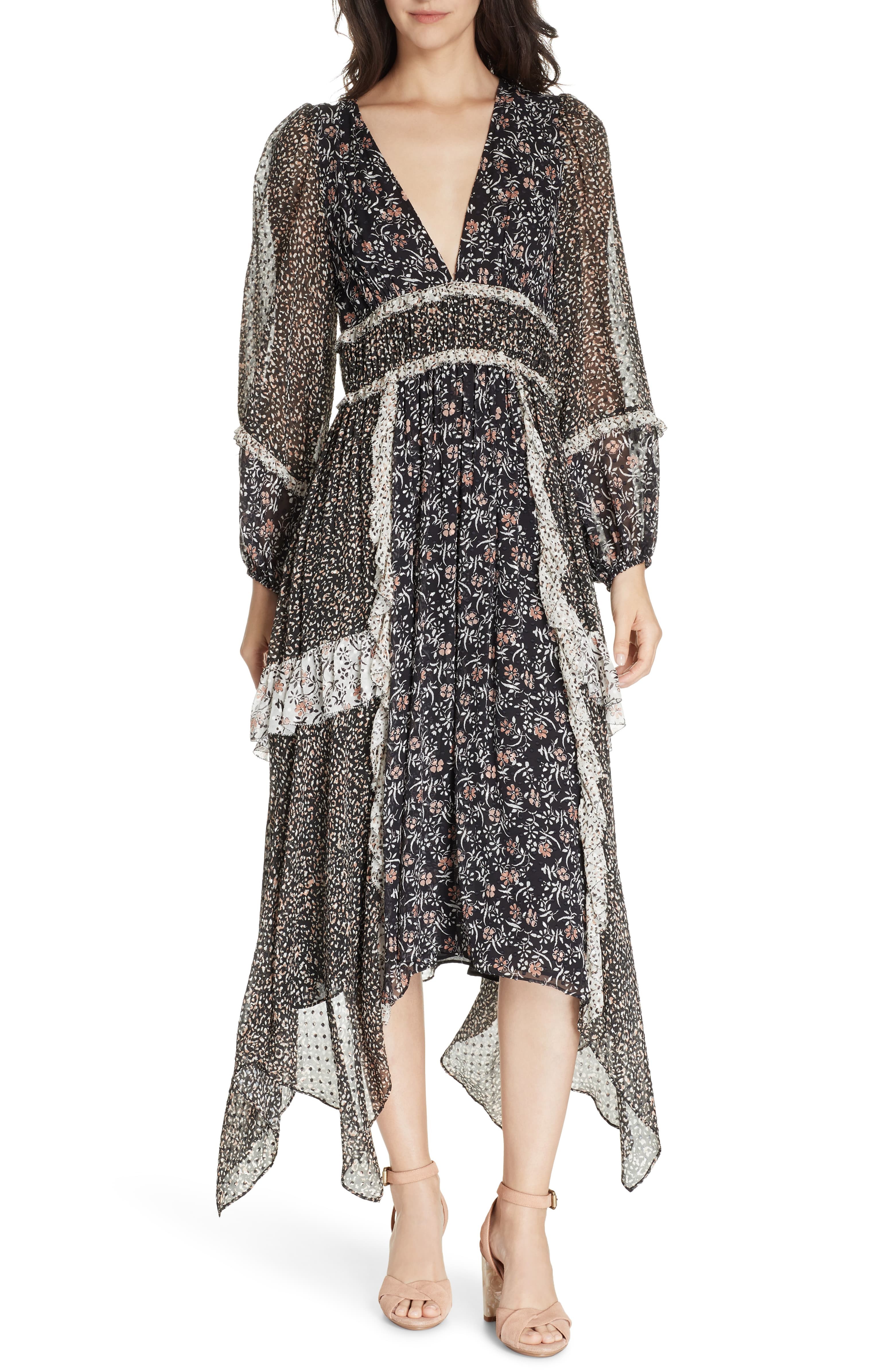 Ulla Johnson Primrose Floral Print Silk Blend Midi Dress | Nordstrom | Nordstrom