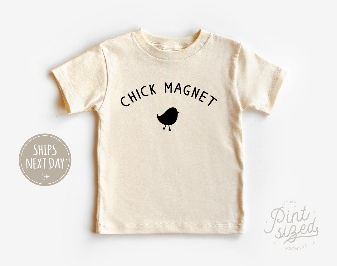 Chick Magnet Toddler Tee - Retro Easter Shirt -  Natural Kids Shirt | Etsy (US)