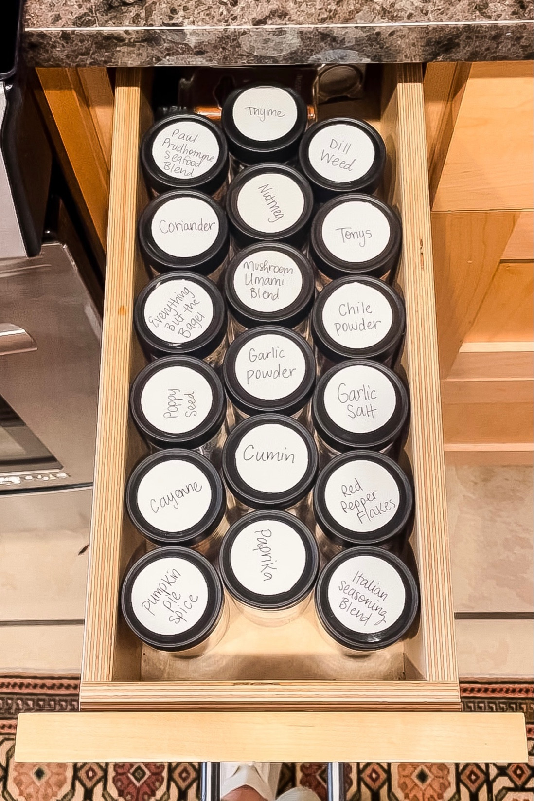 Spice drawer with DIY labels
Round hole punch
Kitchen organization
Spring cleaning 

#LTKunder50 #LTKhome #LTKSeasonal