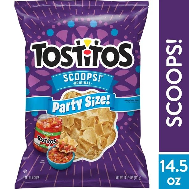 Tostitos Scoops! Tortilla Chips Party Size, 14.5 oz Bag - Walmart.com | Walmart (US)