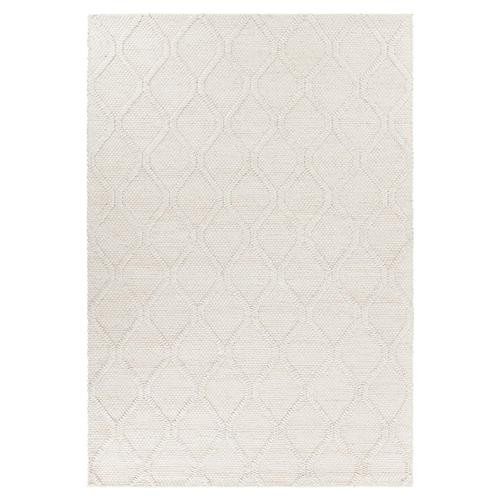 Eliza Modern Hand Woven White Diamond Patterned Rug - 7'9"x10'6" | Kathy Kuo Home