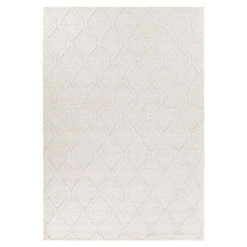 Eliza Modern Hand Woven White Diamond Patterned Rug - 7'9"x10'6" | Kathy Kuo Home
