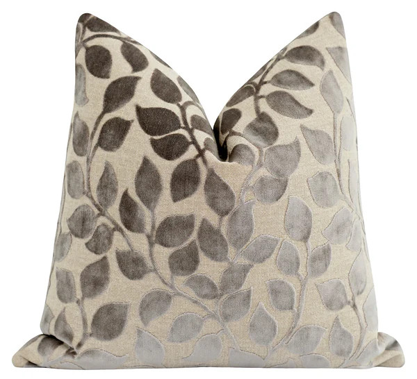 Charlotte Driftwood Vine Cut Velvet Pillow | Land of Pillows