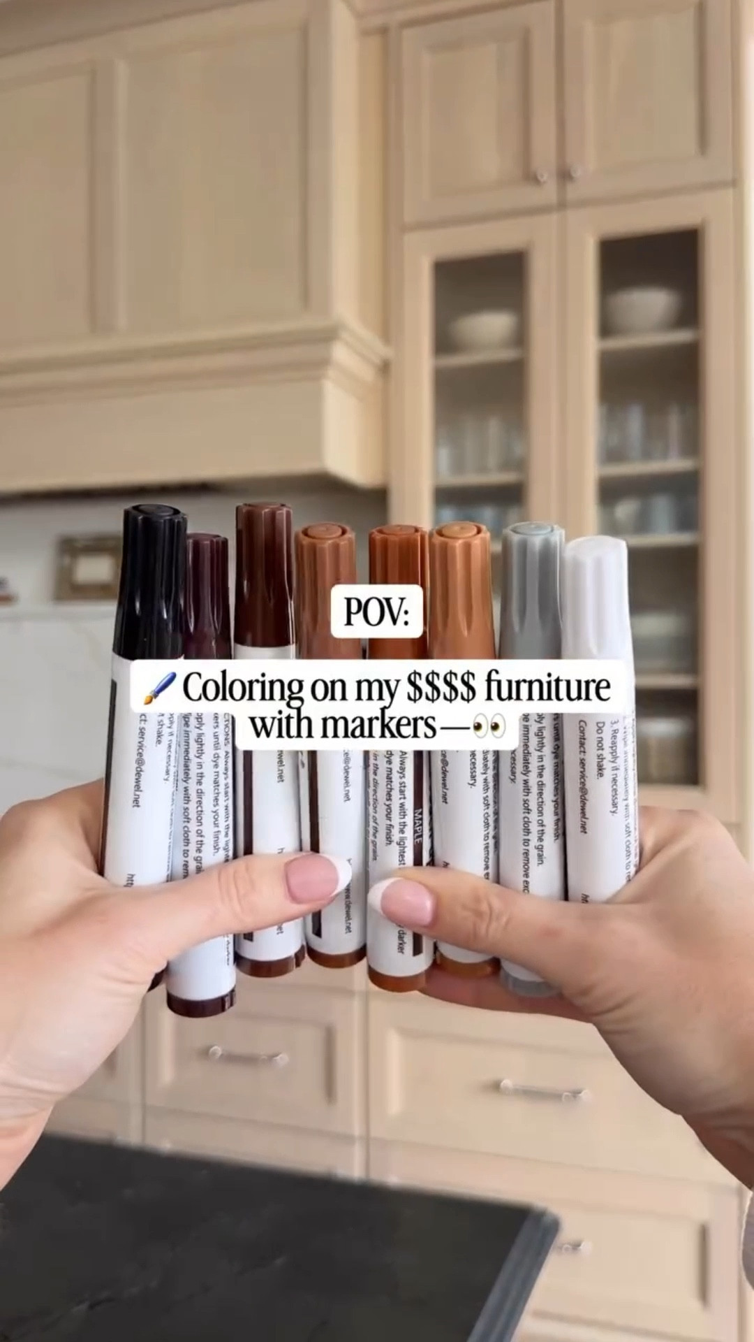 I’ve used this designer hack for years!✨ Inexpensive wood furniture touch-up markers I’ve loved as a home design enthusiast and that has hidden sooooo many scuffs, scratches, dents, and dings in my home. 🤌🏼

I’ve used furniture markers for years as my go-to for touching up furniture, wood floors, cabinets, baseboards, decor, trim and more. It makes my home design-loving heart so happy!

While nothing is a 100% perfect color match, this marker set is close enough that no one will notice unless they are really looking for it. 

Honestly, every homeowner should have a set! —Particularly those who care about the styling and aesthetic of their homes: 

These little markers can make a real difference in preserving the overall beauty of wood longer so that scratches aren’t staring us in the face, and dings aren’t what people notice first.

#woodfurniture #amazonhomehacks #amazonhome #amazonhomefinds