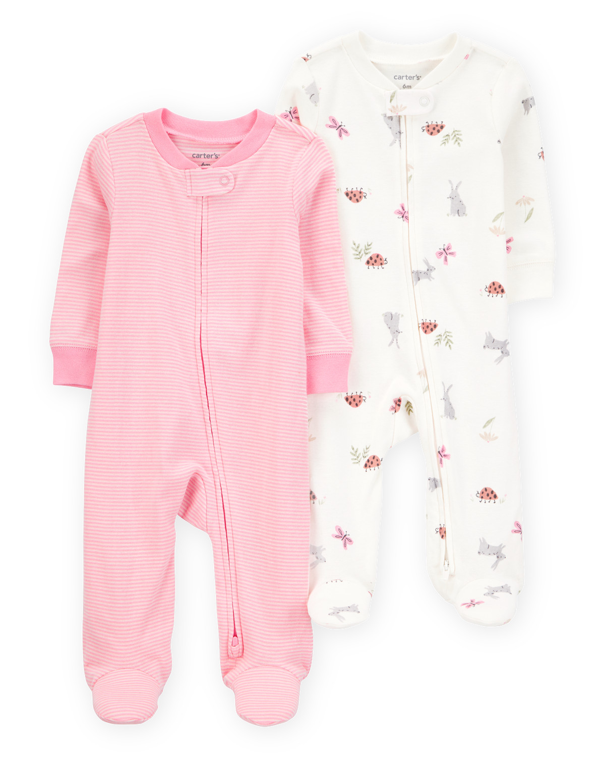 Baby 2-Pack Print 2-Way Zip Cotton Sleep & Play Pajamas - Pink - Carter's | Carter's | Carter's Inc