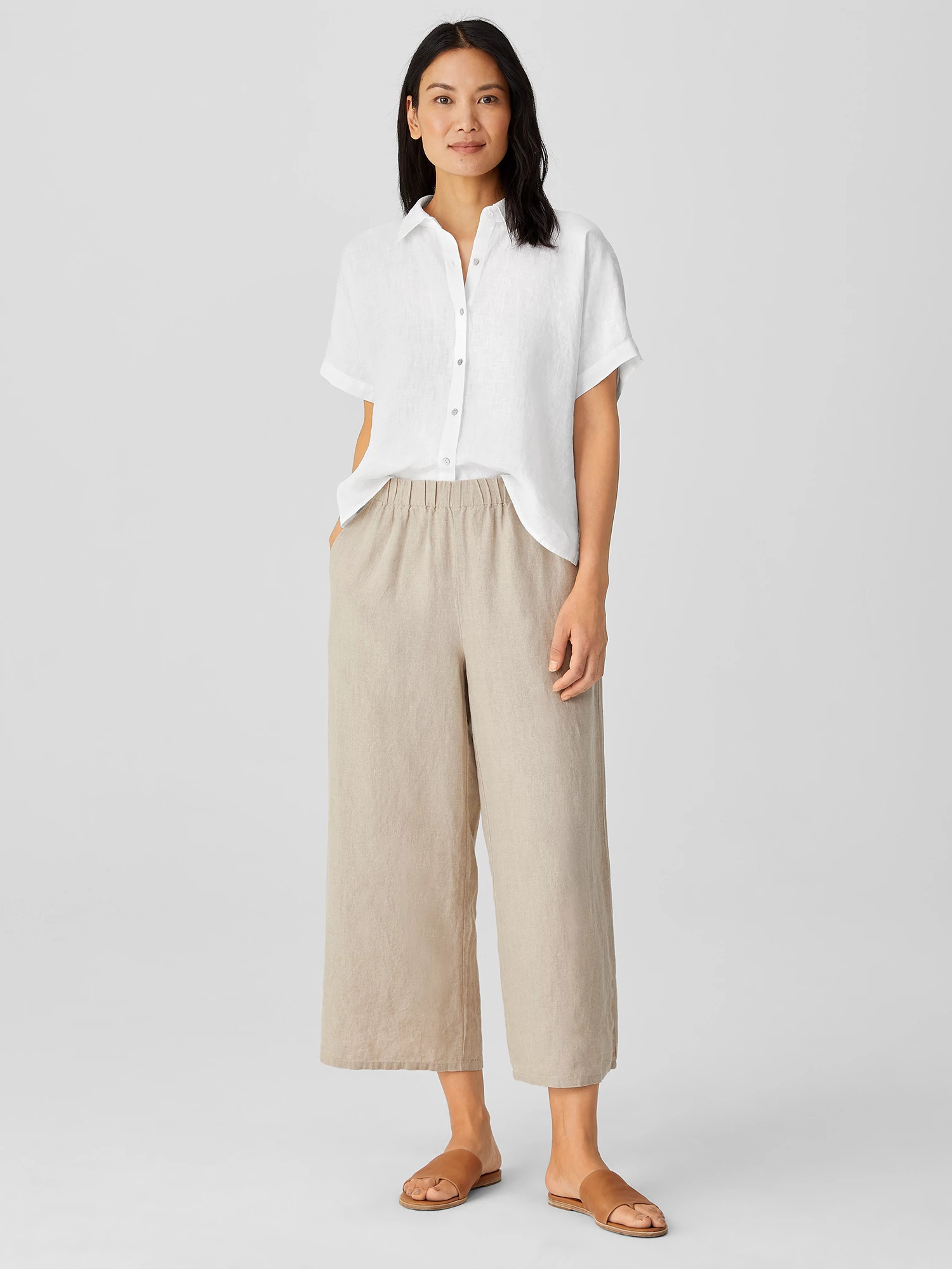 Organic Linen Wide-Leg Pant | Eileen Fisher