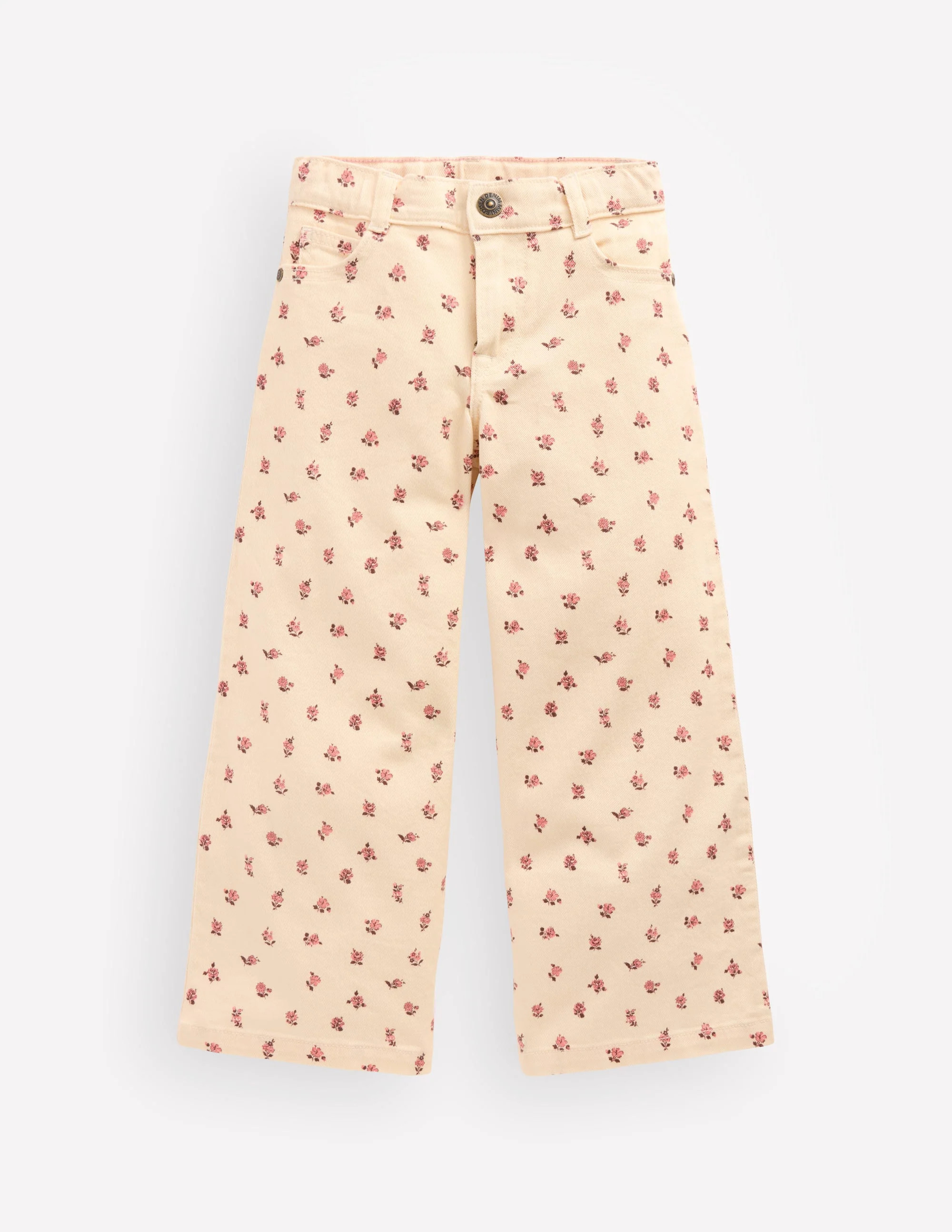 Wide Leg Jeans-Soft Ivory Ditsy Floral | Boden (US)