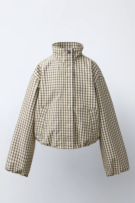CHECK PRINT BOMBER JACKET | Zara UK