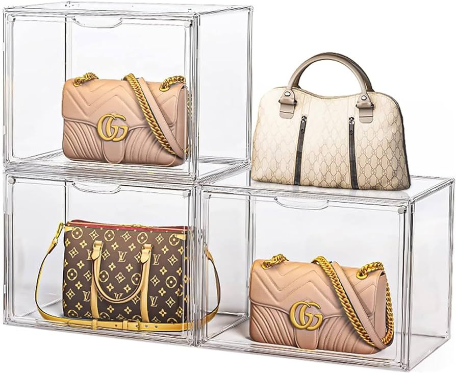 Clear Handbag Storage Organizer for Closet, 3 Packs Acrylic Display Case for Purse/Handbag, Plast... | Amazon (US)