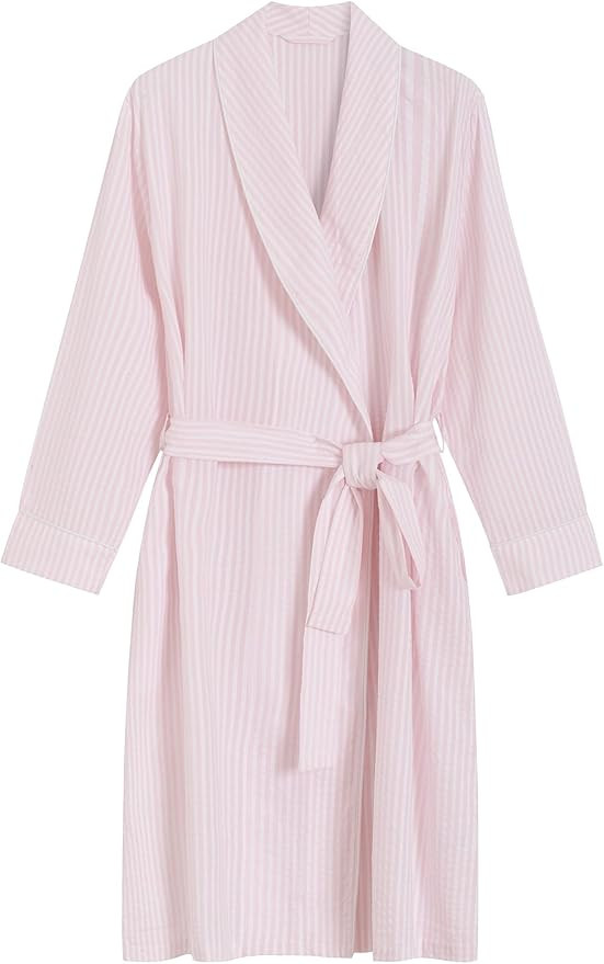 Latuza Women's Petite Robe Seersucker Cotton Bathrobe with Pockets Petite Length | Amazon (US)