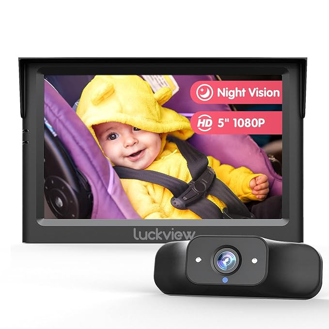 LUCKVIEW BM1 Baby Car Camera, 5'' 1080P Mirror Monitor with IR Night Vision, 3X Zoom in Closer, F... | Amazon (US)