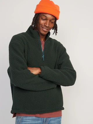 Cozy Sherpa Quarter-Zip Sweatshirt for Men | Old Navy (US)