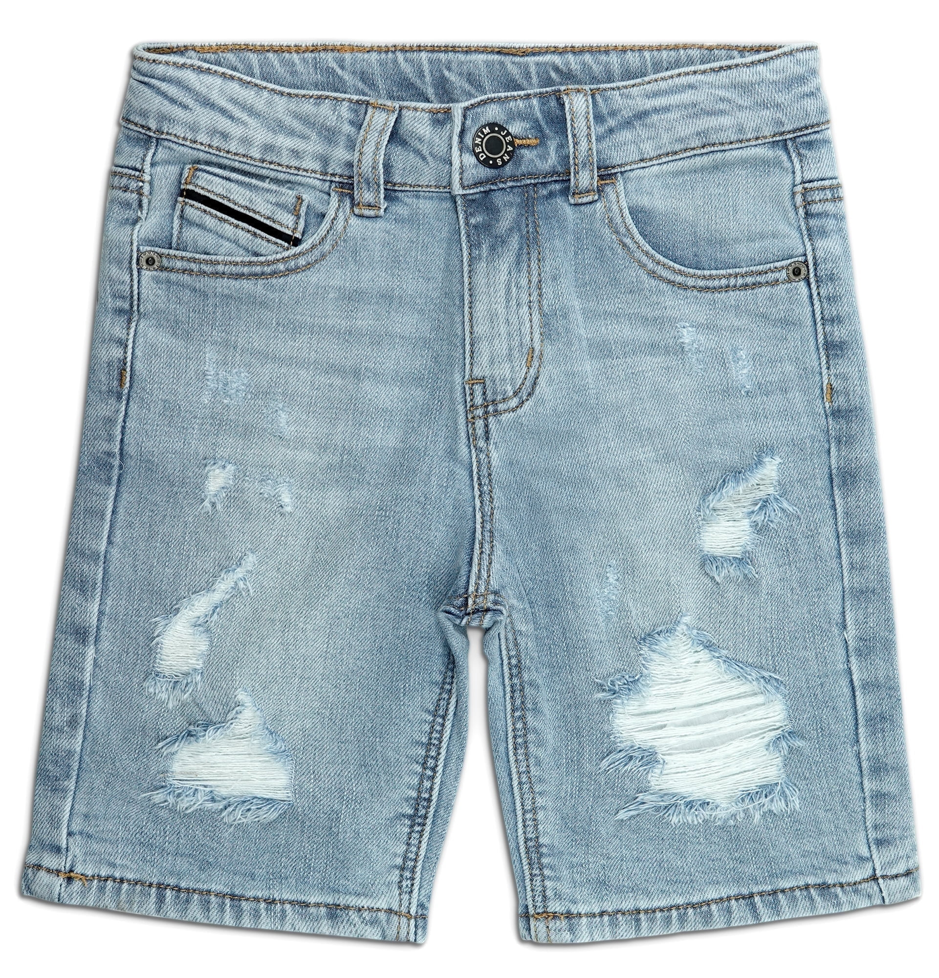 KIDSCOOL SPACE Baby Boys Summer Denim Shorts, Ripped Soft Elastic Band Inside Half Jean Pants,Lig... | Walmart (US)