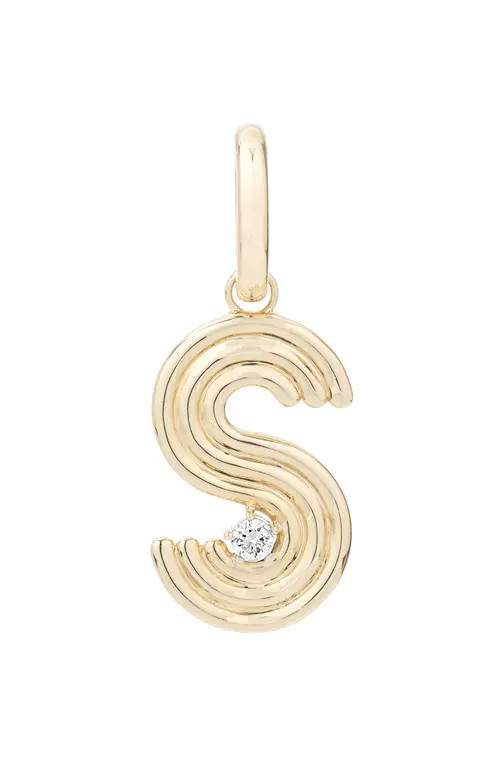 Adina Reyter Groovy Initial Diamond Pendant Charm in Yellow Gold - S at Nordstrom | Nordstrom