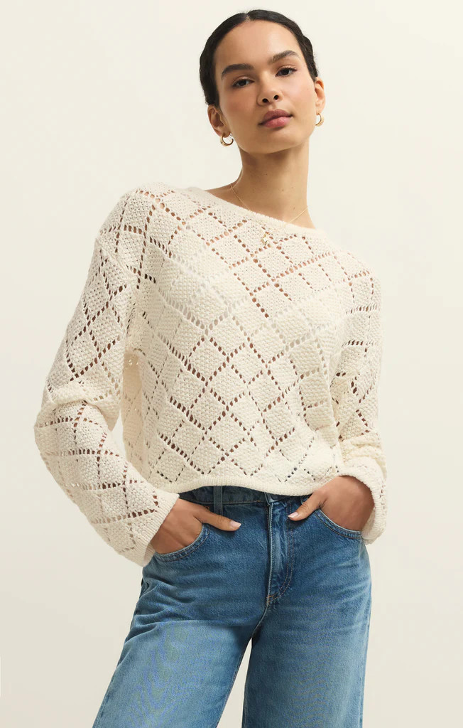 Hullen Diamond Crochet Sweater | Z Supply