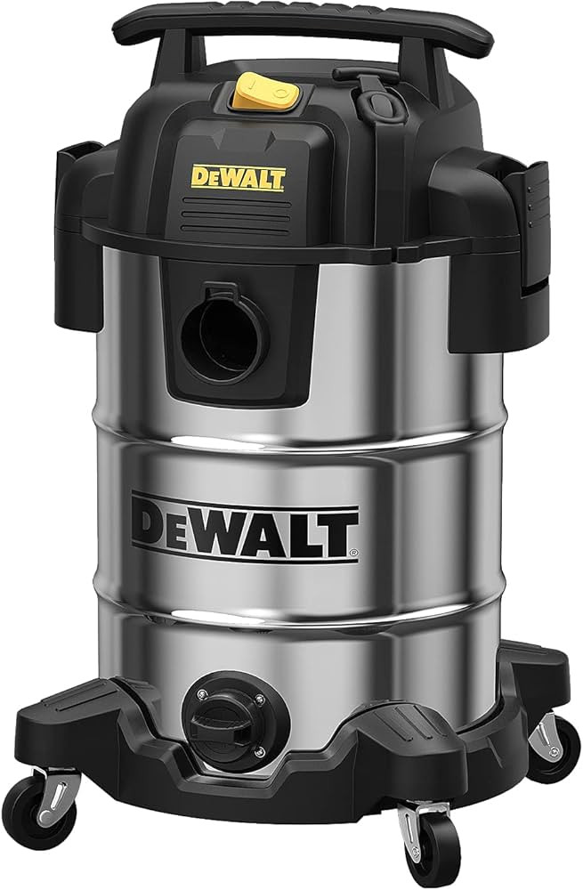 DEWALT DXV08S 8 Gallon Wet/Dry Vacuum, 4 Peak HP Shop Vacuum, Stainless Steel Tank, Silver | Amazon (US)