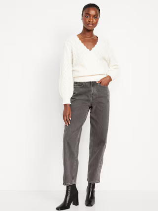 High-Waisted Barrel Ankle Jeans | Old Navy (US)