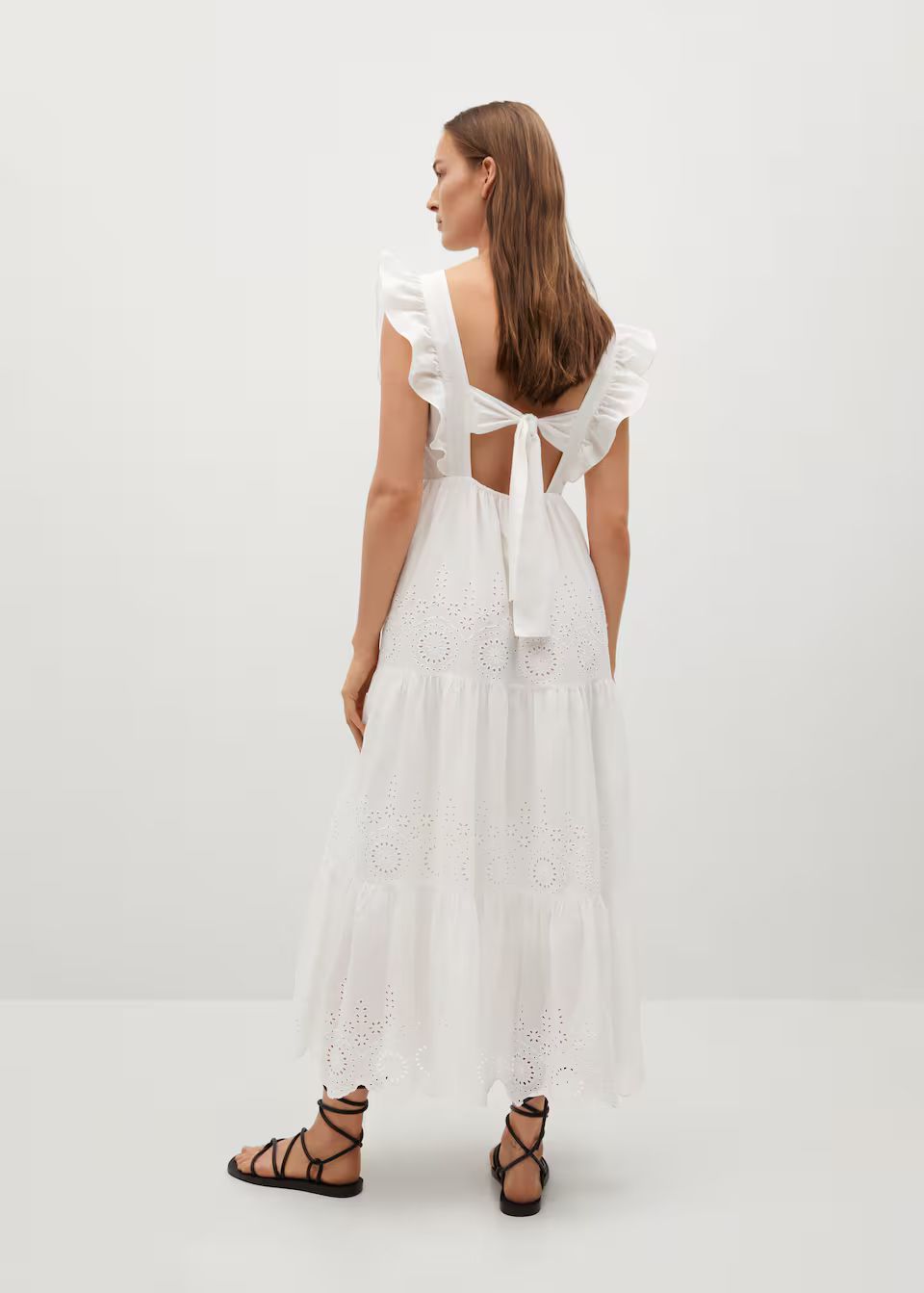 Broderie anglaise cotton dress | MANGO (US)