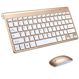 2.4G Wireless Keyboard MINI Waterproof X Structure Compact Keyboard mouse (Gold) | Bed Bath & Beyond