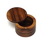 Lipper International Acacia Wood Salt or Spice Box with Swivel Cover, 3-1/2" x 2-1/2" | Amazon (US)