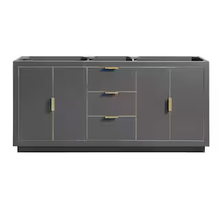 Avanity Austen 72 in. Bath Vanity Cabinet without Top in Twilight Gray with Gold Trim AUSTEN-V72-... | The Home Depot