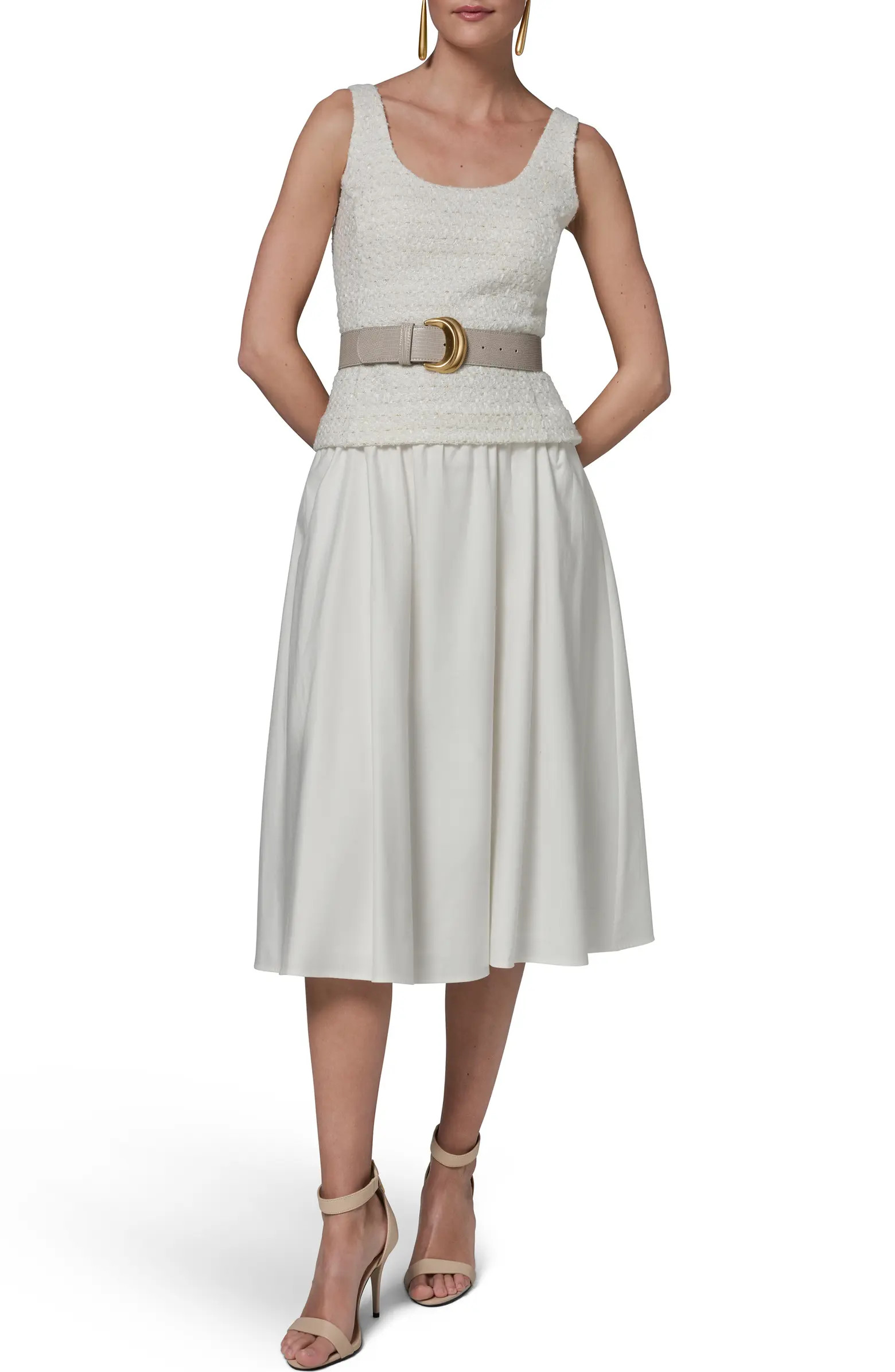 Belted A-Line Midi Dress | Nordstrom