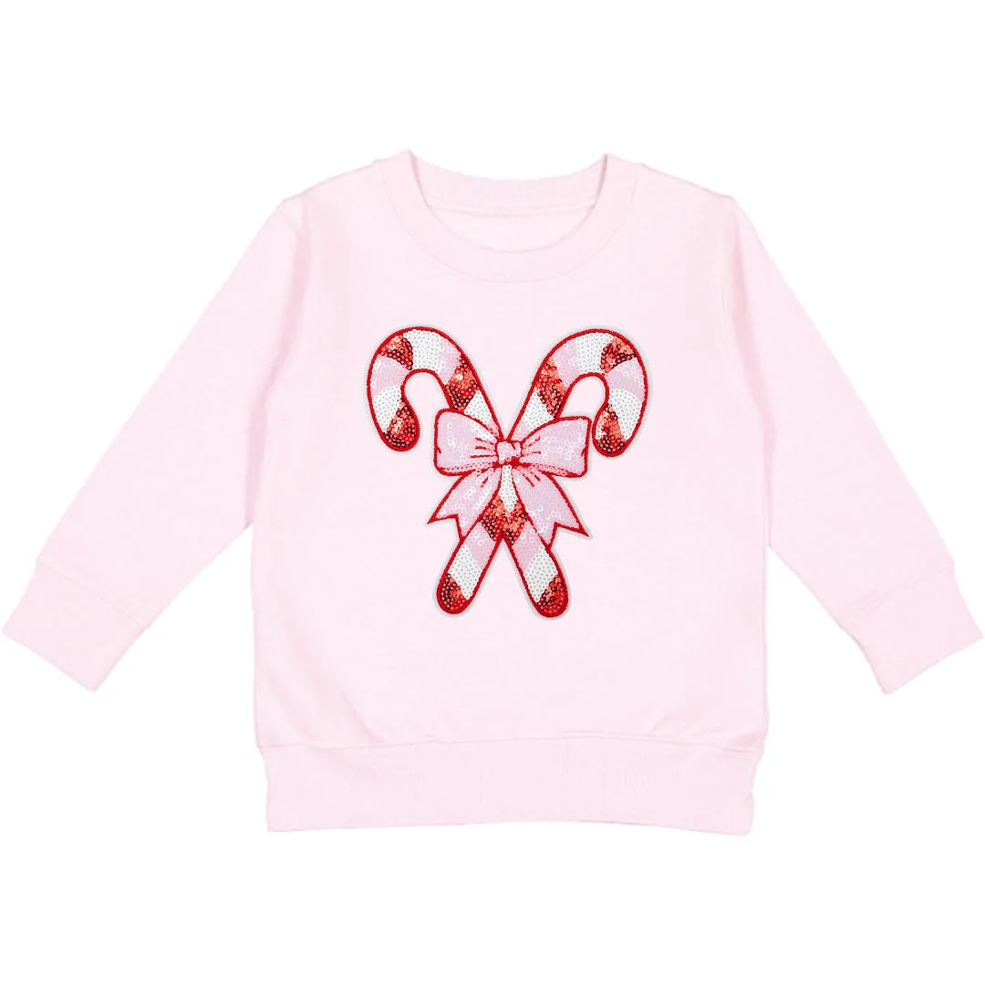 Candy Cane Patch Christmas Sweatshirt - Ballet | Sweet Wink