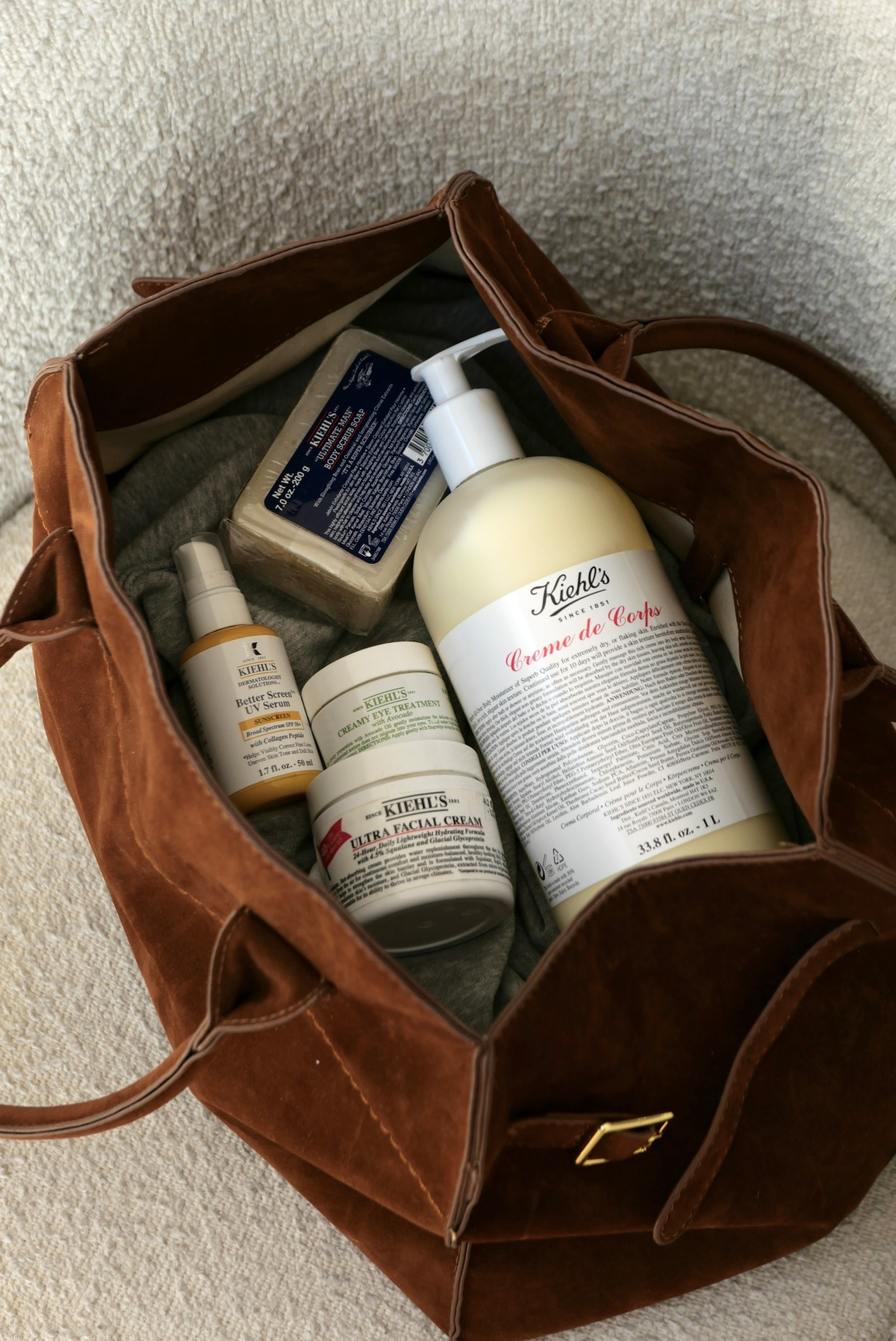 Non negotiables from Kiehls. The soap and lotion are gamechangers 